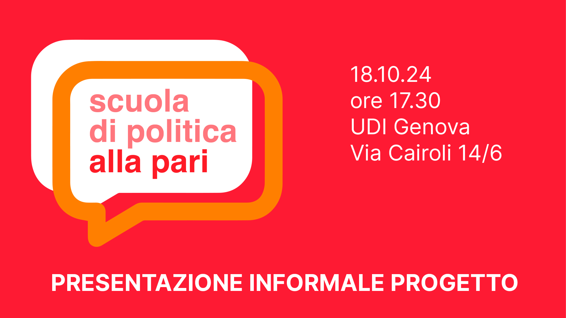 Prima presentazione della Scuola di politica Alla pari